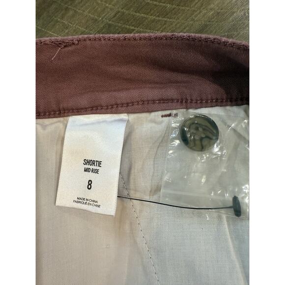 NWT Express Mid Rise Shortie Dusty Rose Embroidered Floral Shorts Women’s Size 8 - Picture 14 of 16